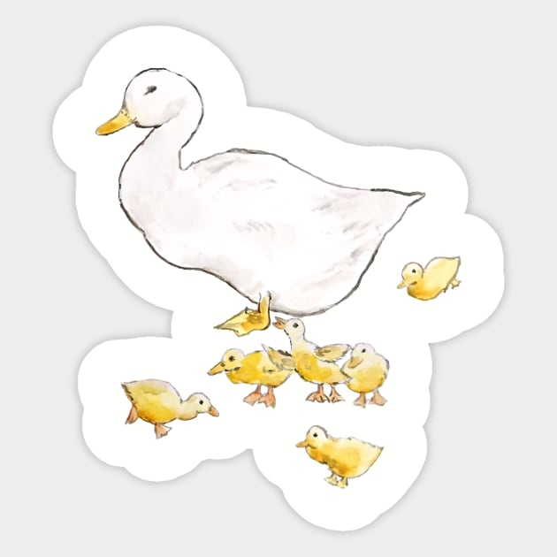 Jemina Duck with ducklings  peter rabbit Rabbit  Beatrix Potter Sticker by colorandcolor